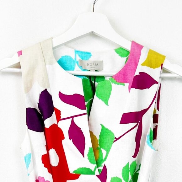 NWT Hobbs Daria Floral Linen Dress SIze US 4 - Picture 5 of 12